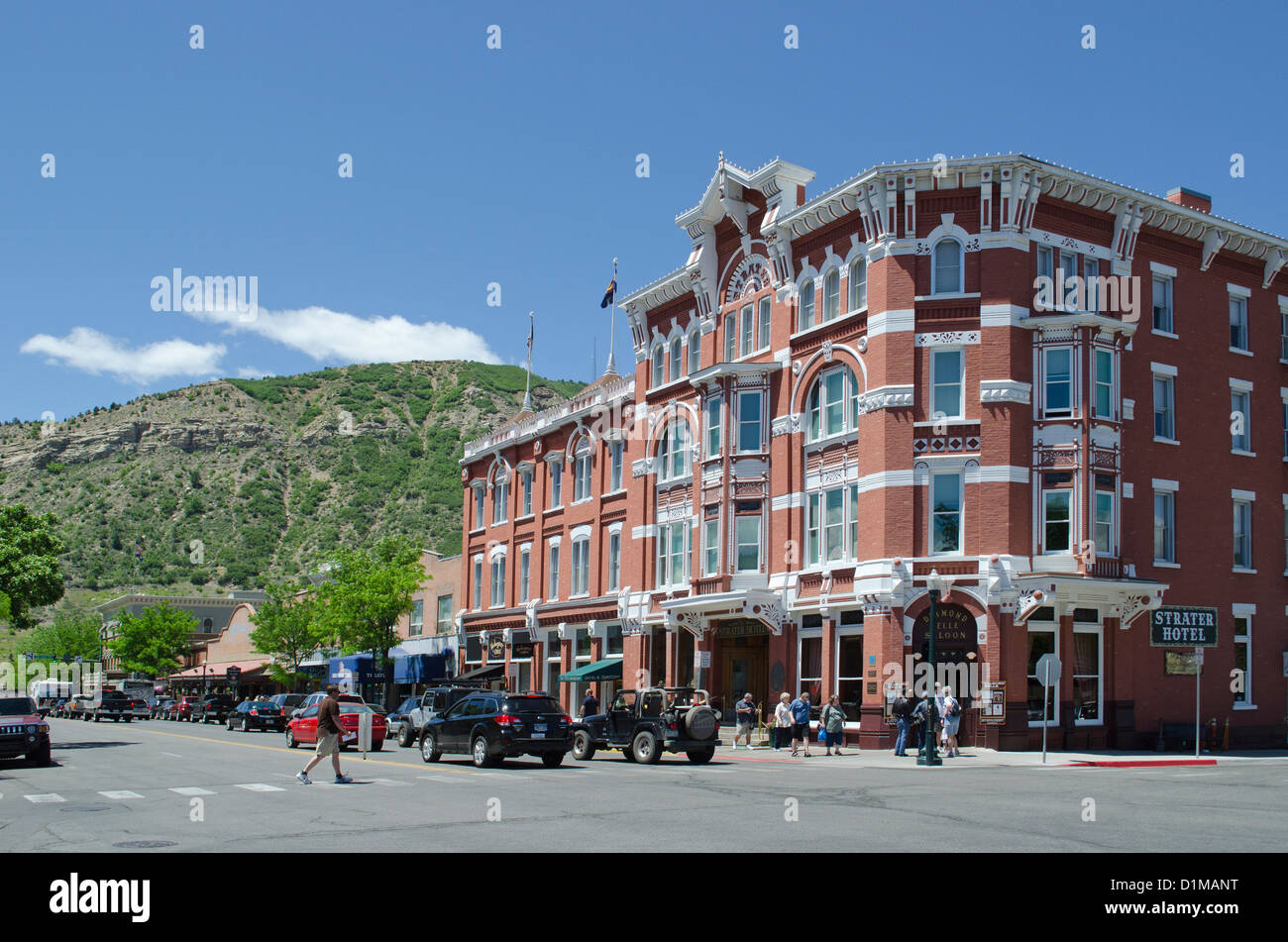 Historic Durango Colorado with its famous railroad museum and trains Stock Photo