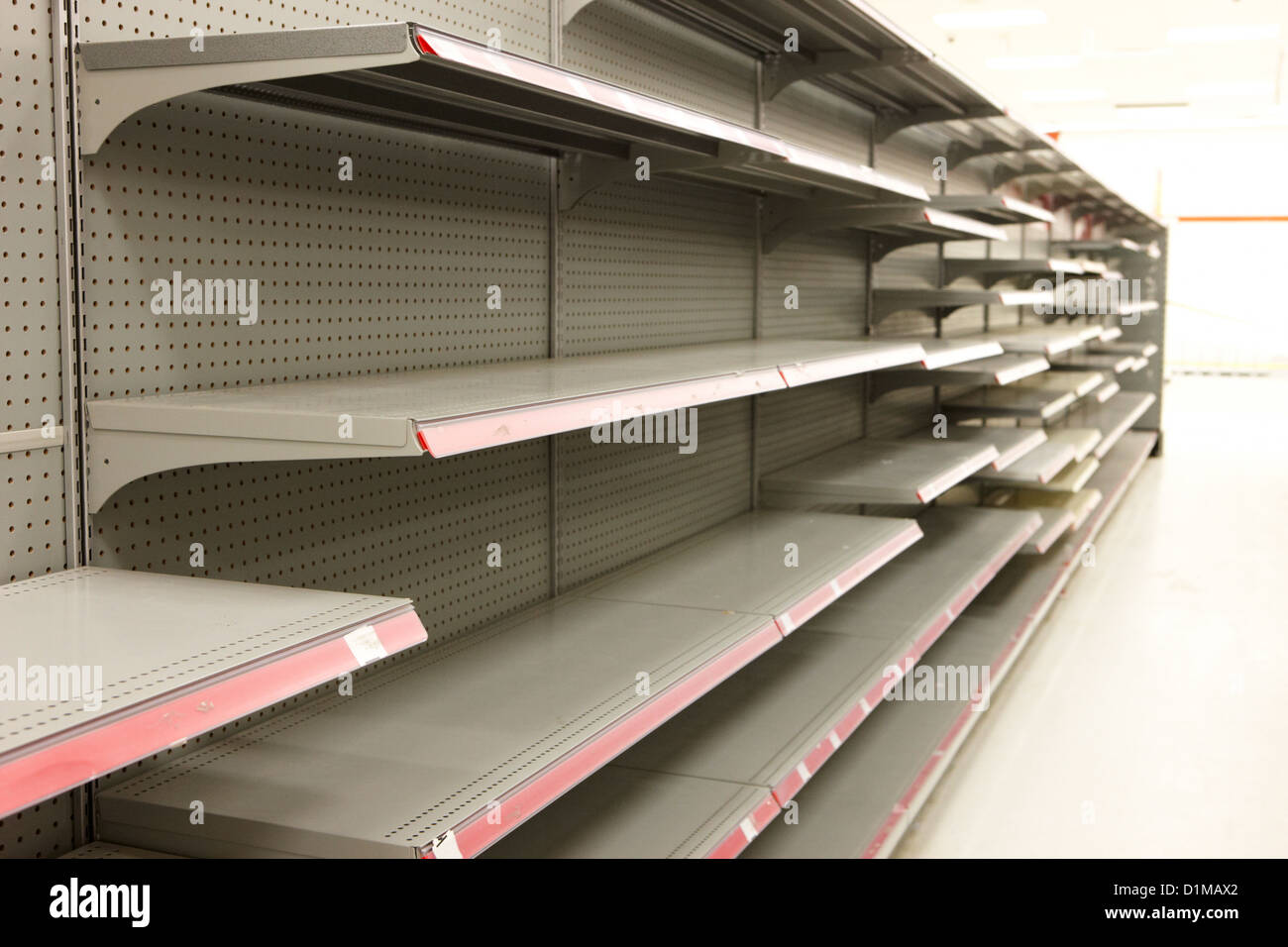 empty shelves in a closing down retail store in Saskatoon saskatchewan