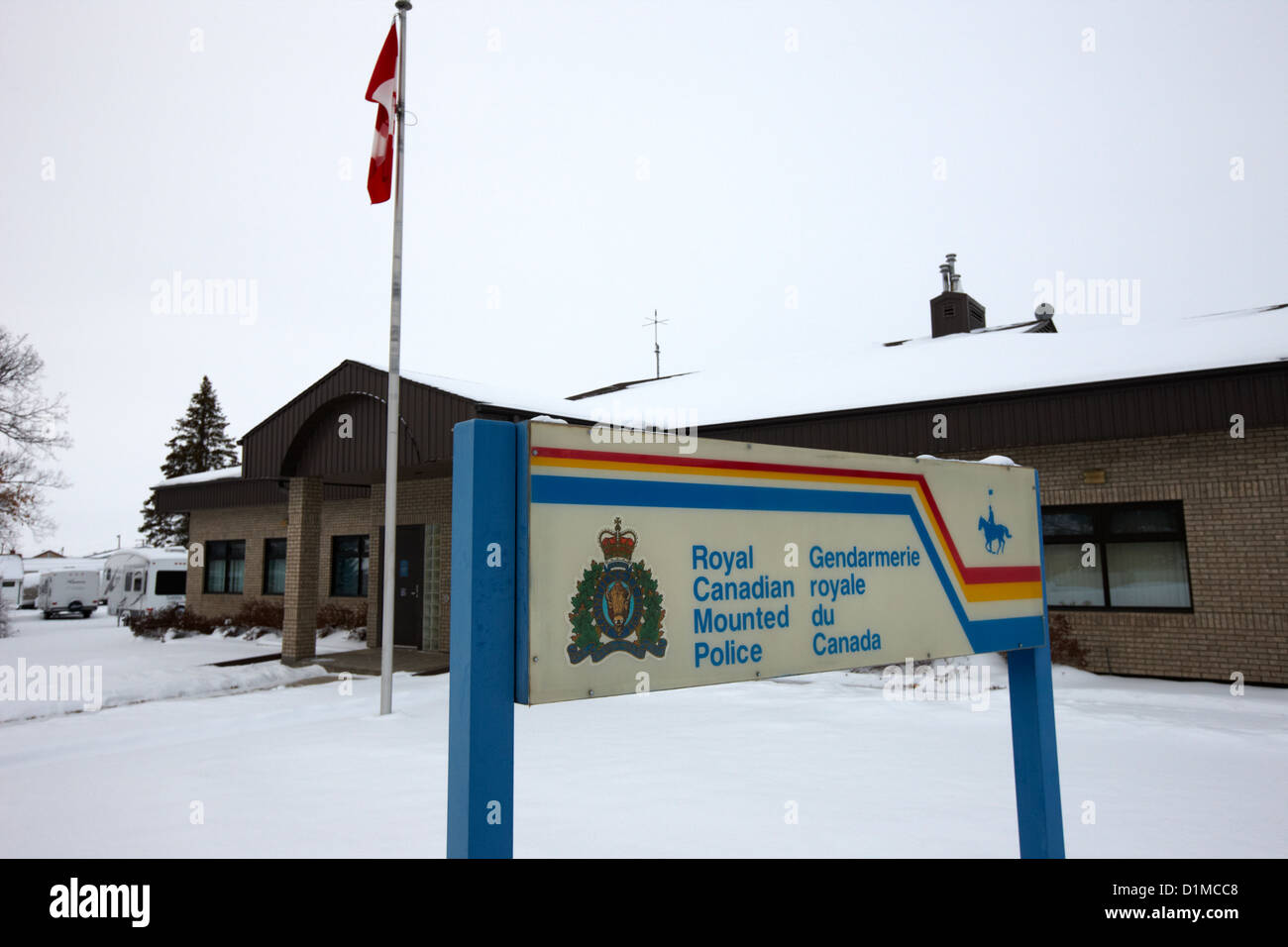 rcmp royal canadian mounted police station in the small town of Kamsack Saskatchewan Canada Stock Photo