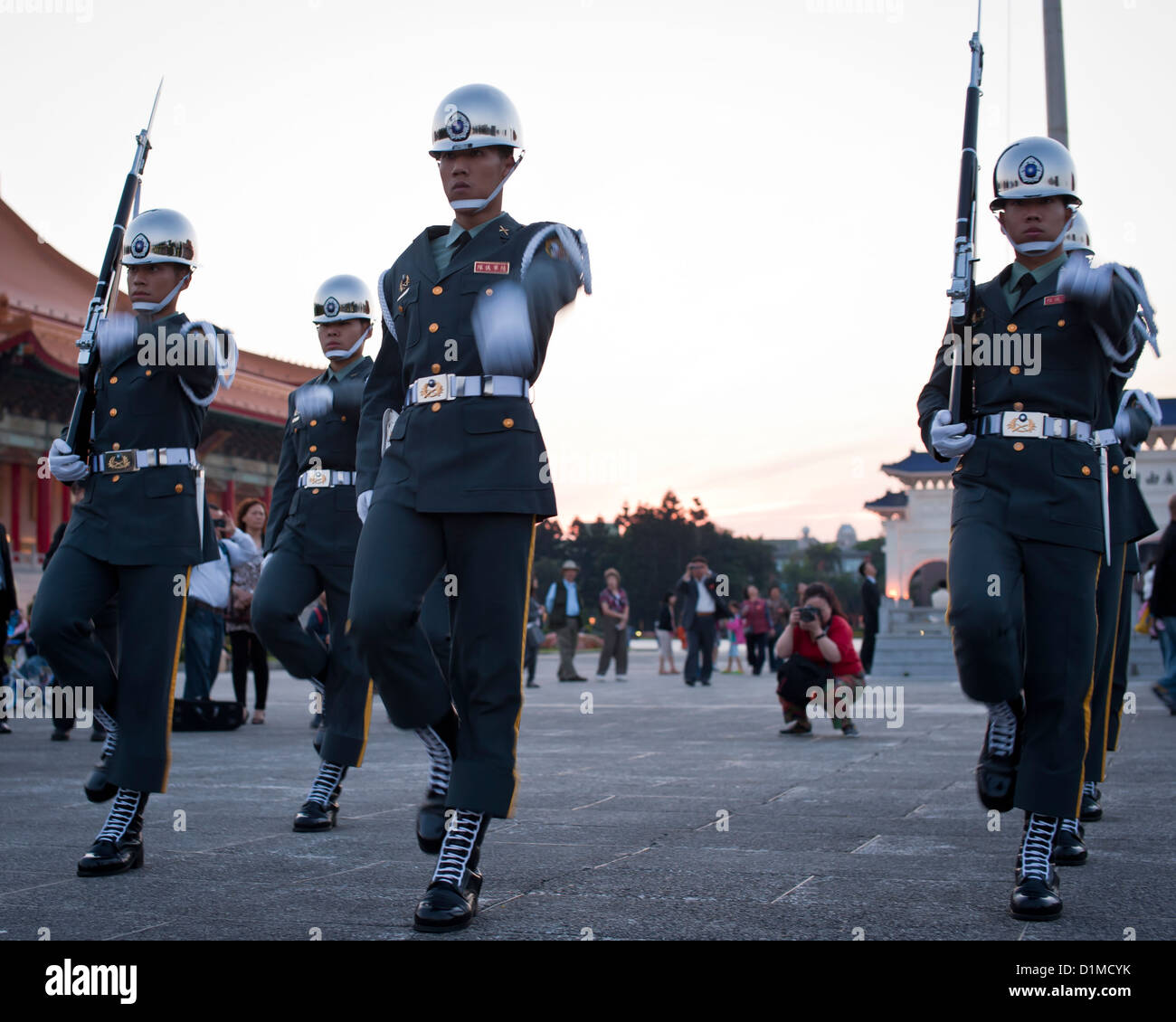 Lowering the flag ceremony, Liberty Square, Taipei Stock Photo - Alamy