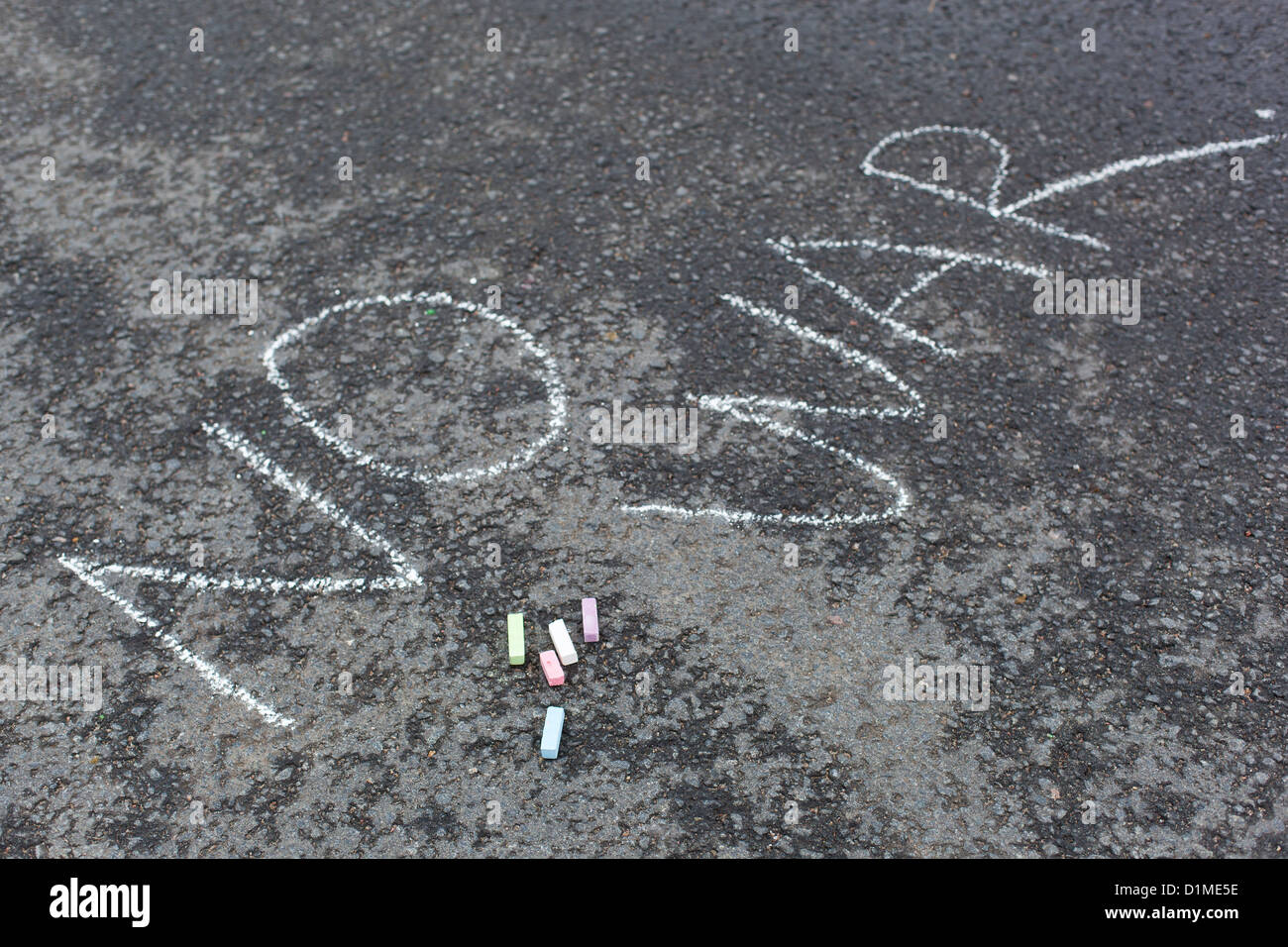 No war words chalk drawing on asphalt Stock Photo