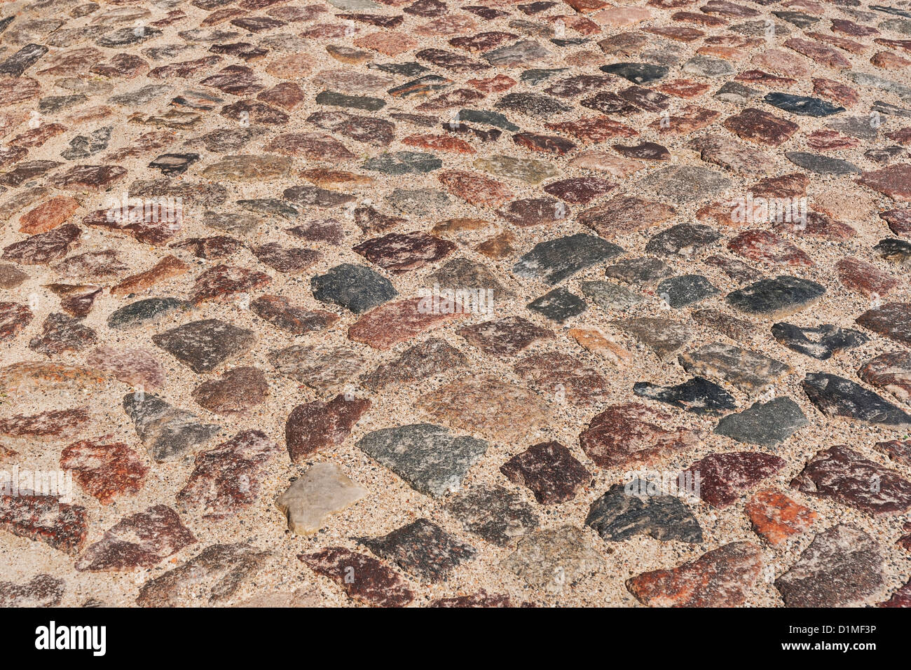 Typical village street with cobblestones at Usedom Island, County Vorpommern-Greifswald, Mecklenburg-Western Pomerania, Germany Stock Photo