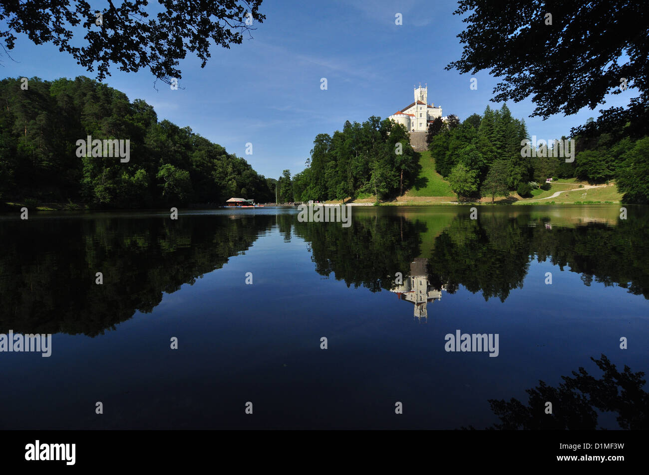 Trakoscan Castle above the lake Stock Photo