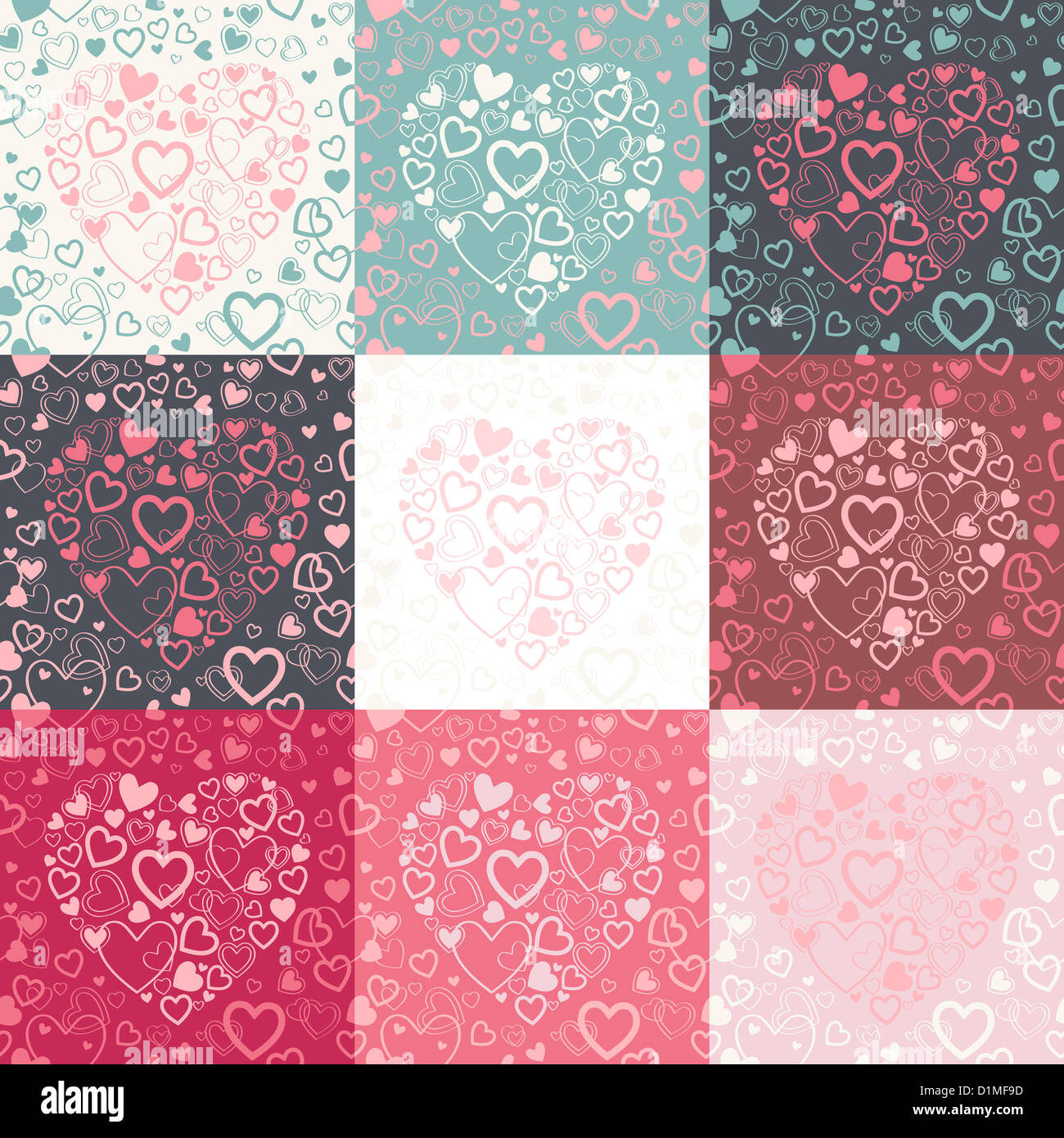 Diffrent Pattern Hearts Seamless pattern figures hearts hi-res stock photography and images - Alamy