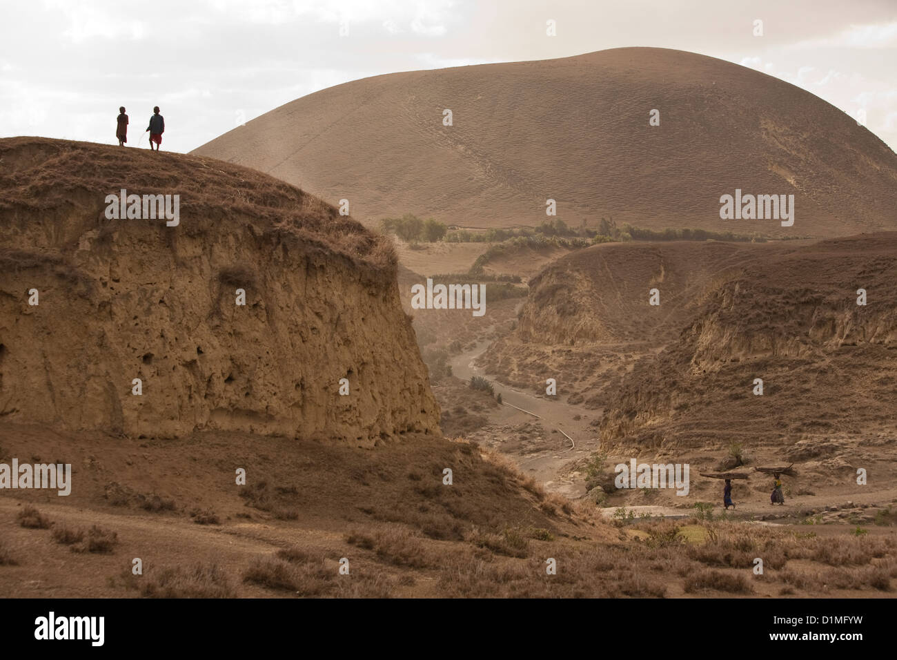 Hills inhabited by the Maasai tribe, Northern Tanzania, East Africa. Stock Photo