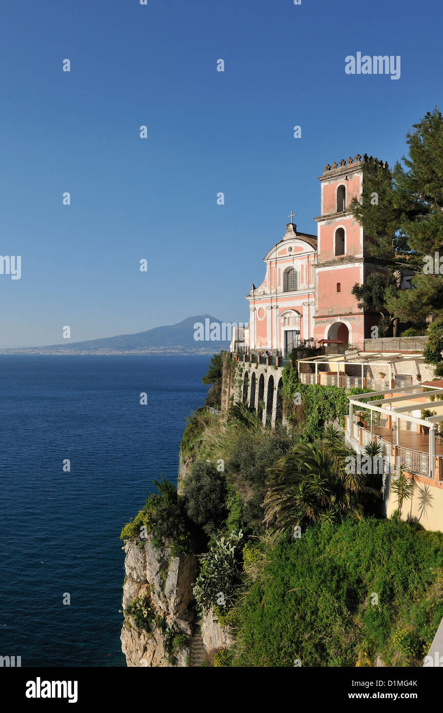 Vico Equense. Italy. La chiesa di Santissima Annunziata, the volcano