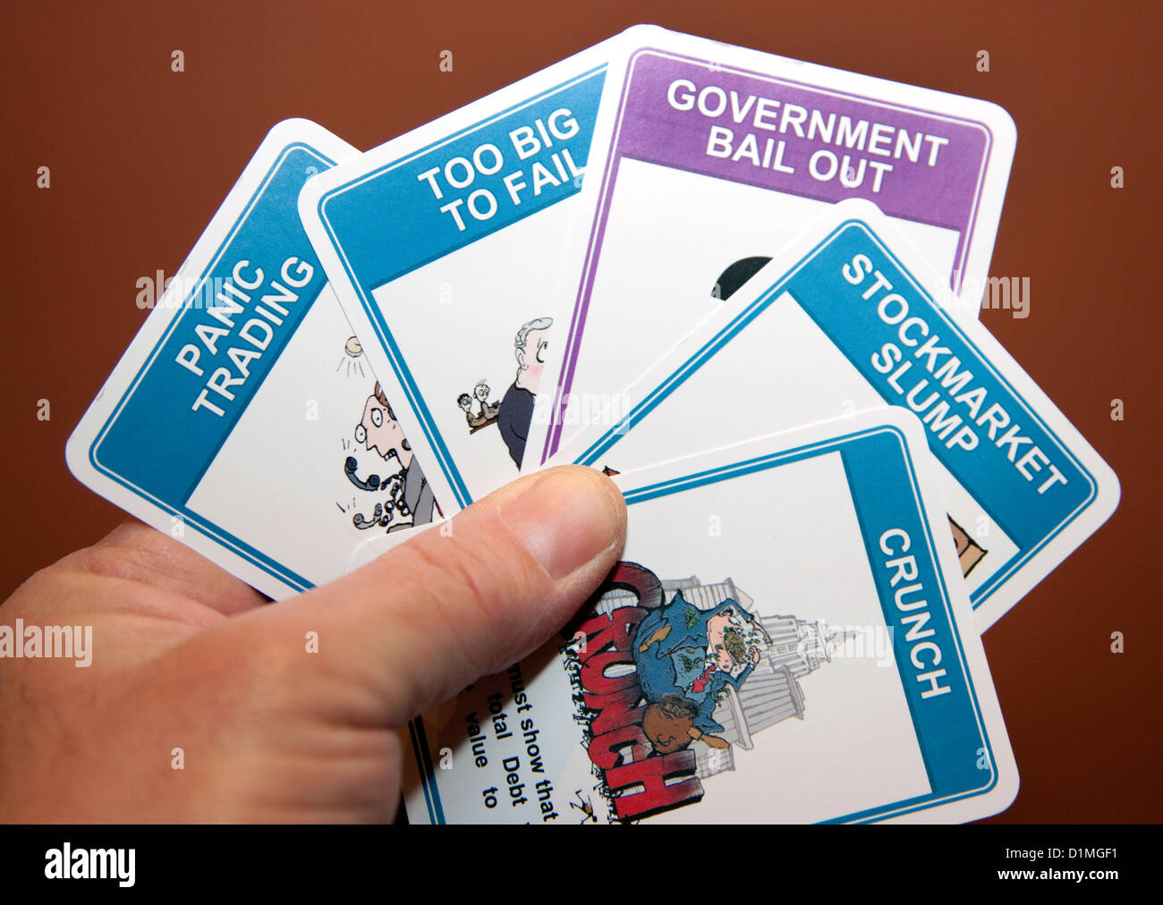 'Crunch': card game based on global financial crisis, London Stock Photo