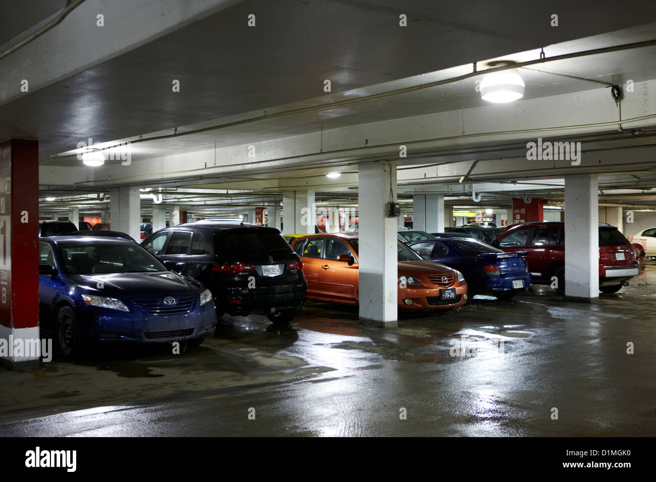 heated underground parking lot Saskatoon Saskatchewan Canada Stock