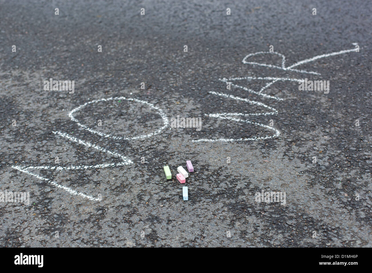 No war words chalk drawing on asphalt Stock Photo