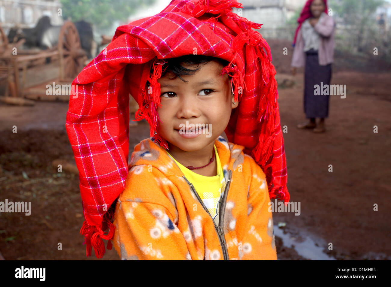 beautiful Burmese shan manority girl in Kalaw ,Myanmar,Burma Stock Photo