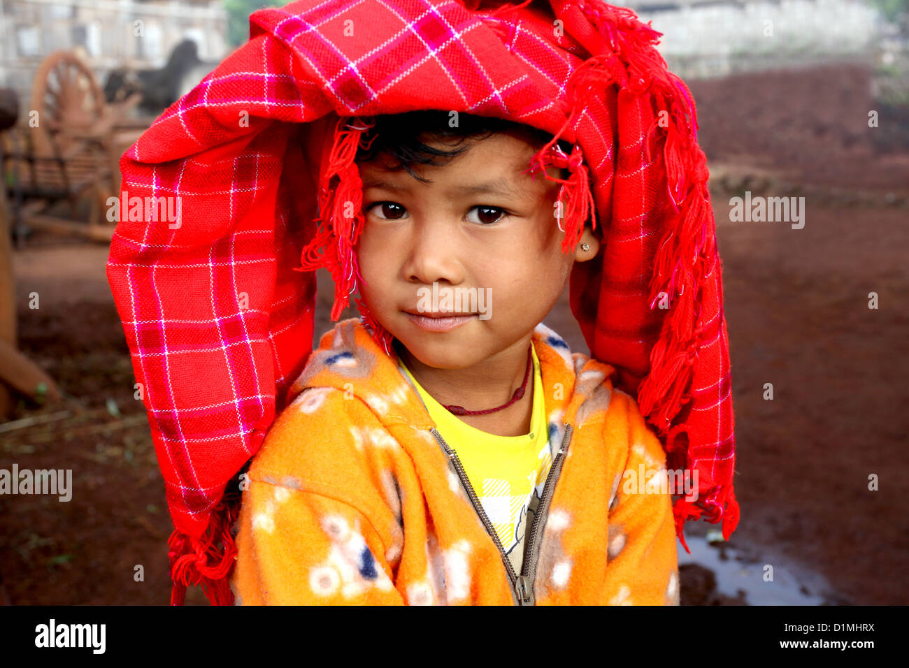 beautiful Burmese shan manority girl in Kalaw ,Myanmar,Burma Stock Photo