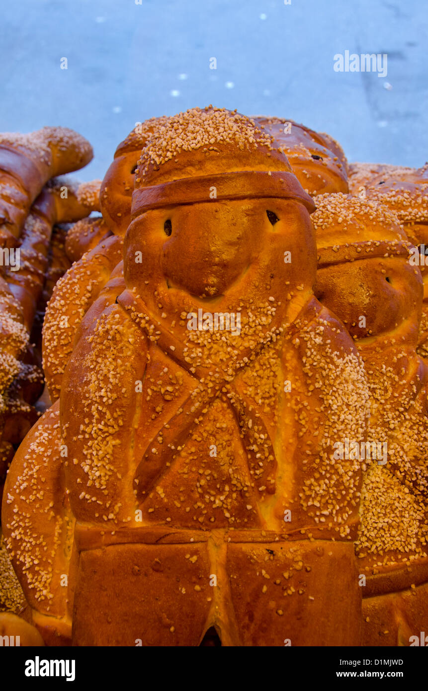 Switzerland, Basel. Traditional salted pretzel "bread boy Stock Photo