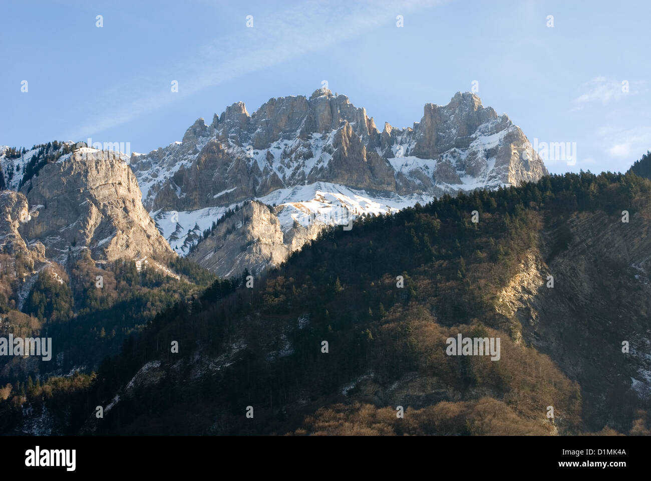 A rugged mountain range near Chamonix, France Stock Photo
