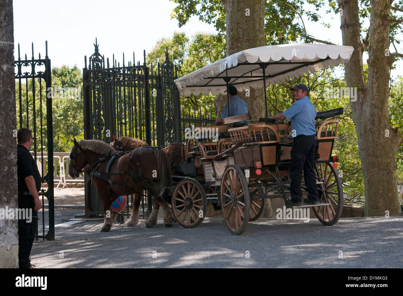 National Museum of Pau Castle southwest France a tourist ride embarks looking for tourists Stock Photo