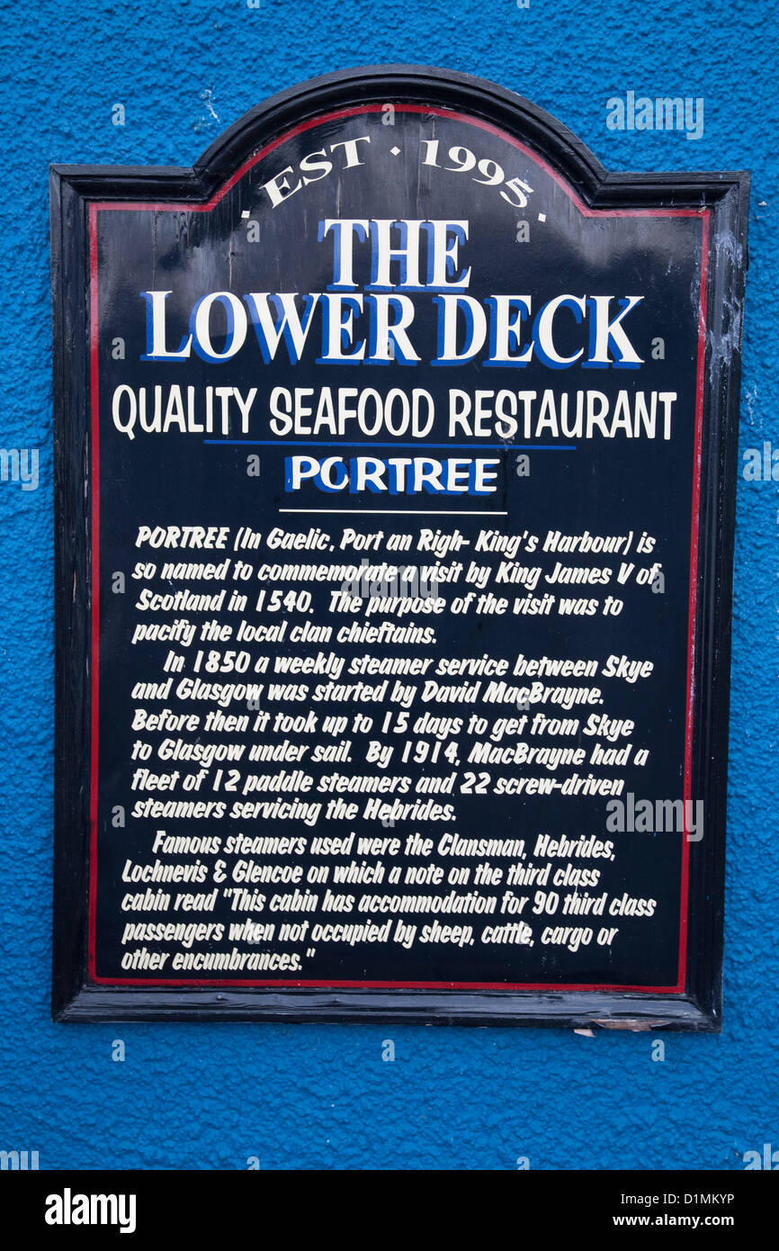 The Lower Deck Seafood Restaurant, Portree, Isle of Skye, Scotland, UK Stock Photo Alamy