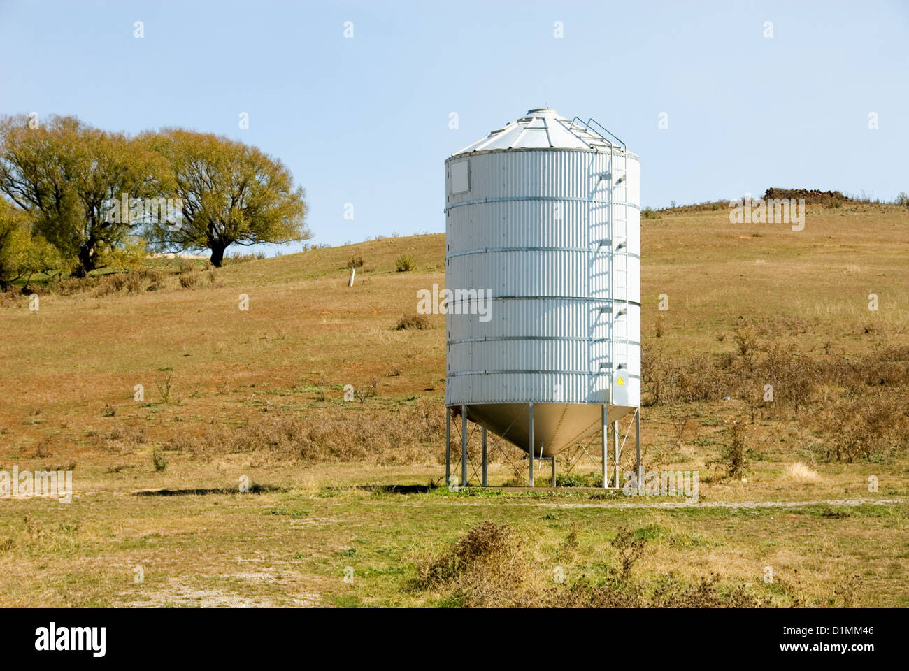 A grain silo on a farm in SouthWestern New South Wales, Australia