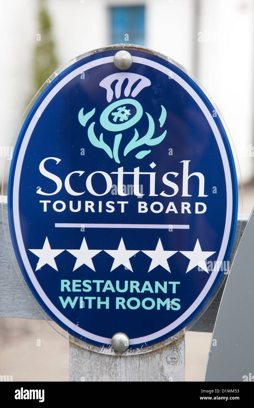 Scottish Tourist Board Five Star Award for Restaurant with Rooms Stock Photo
