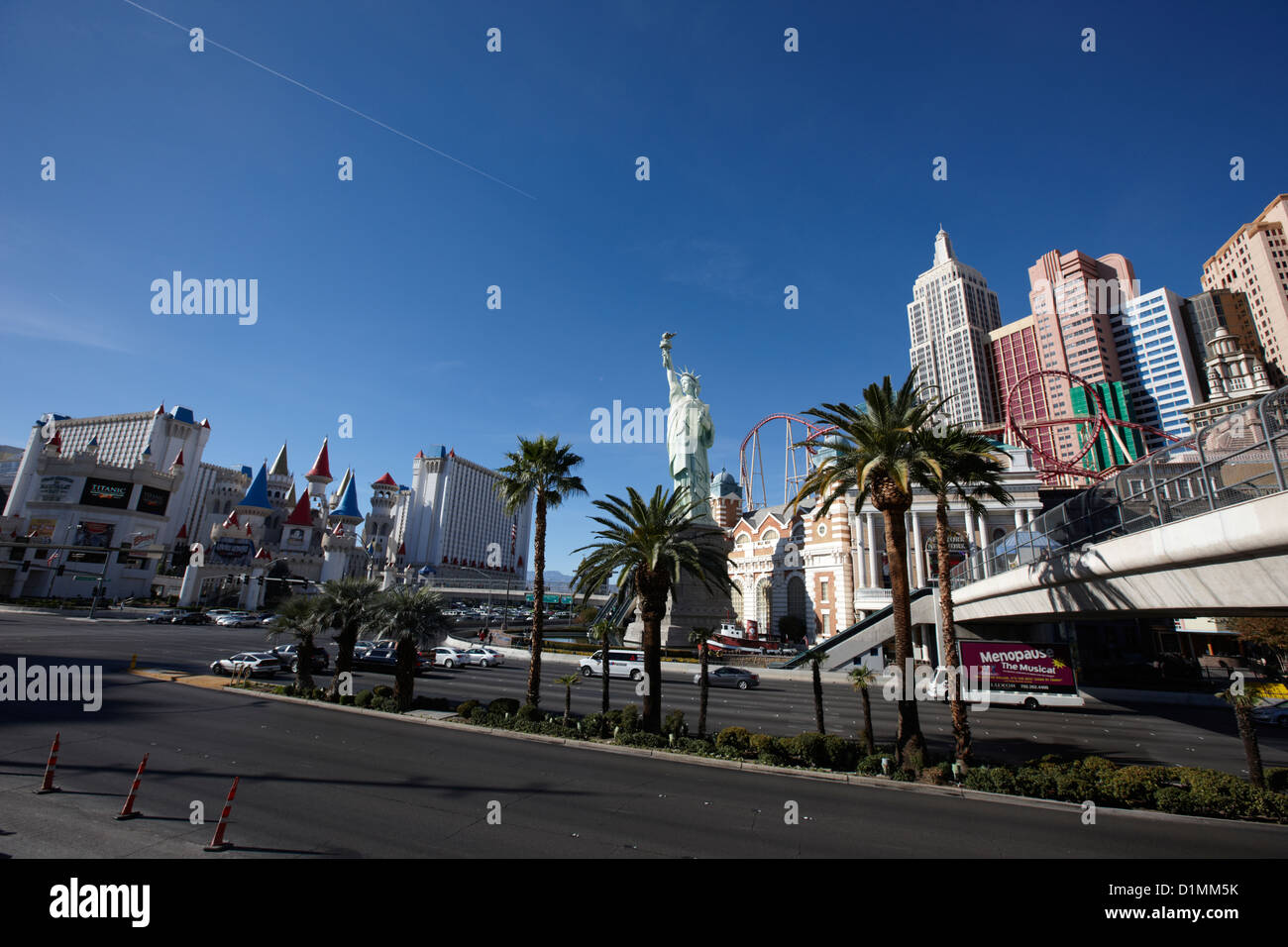 Las Vegas boulevard at the new york new york hotel and casino Nevada USA Stock Photo