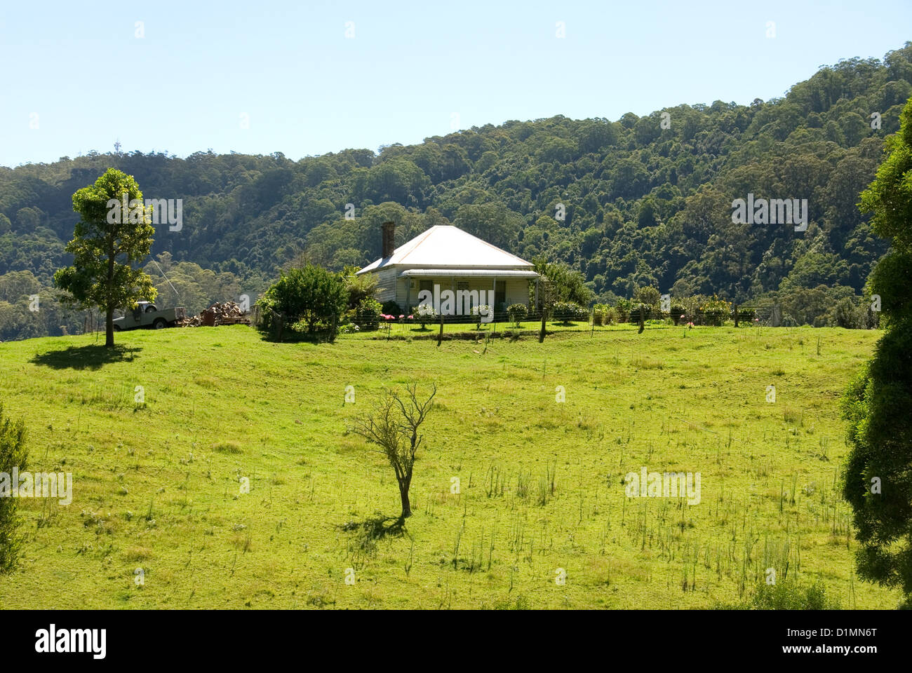A small house on a farm in Eastern New South Wales, Australia Stock Photo