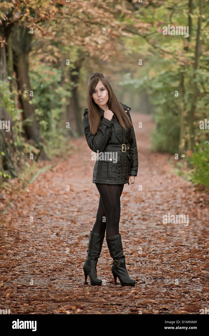 Girl in forest Stock Photo - Alamy