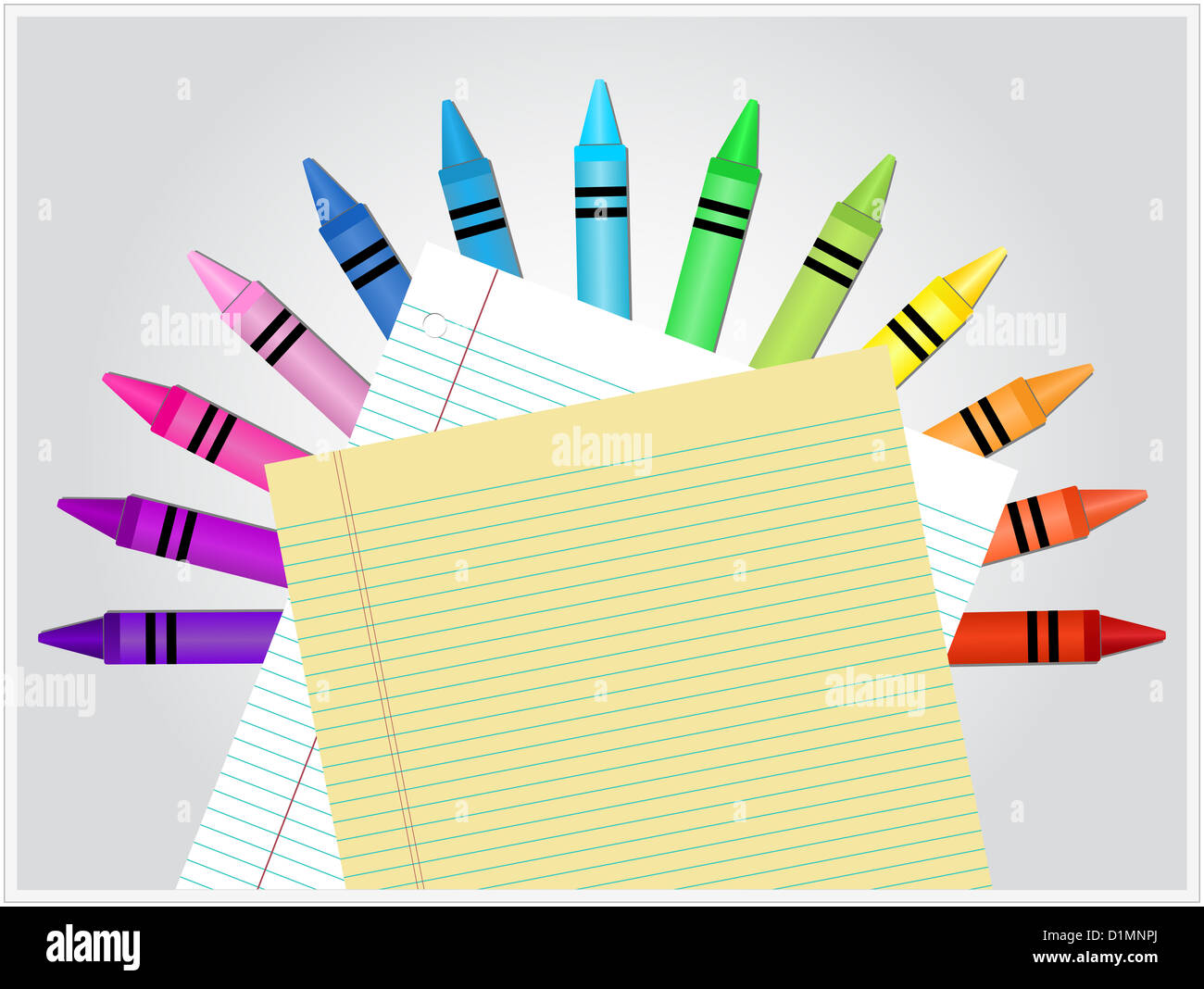 Crayons on Paper Stock Photo Alamy