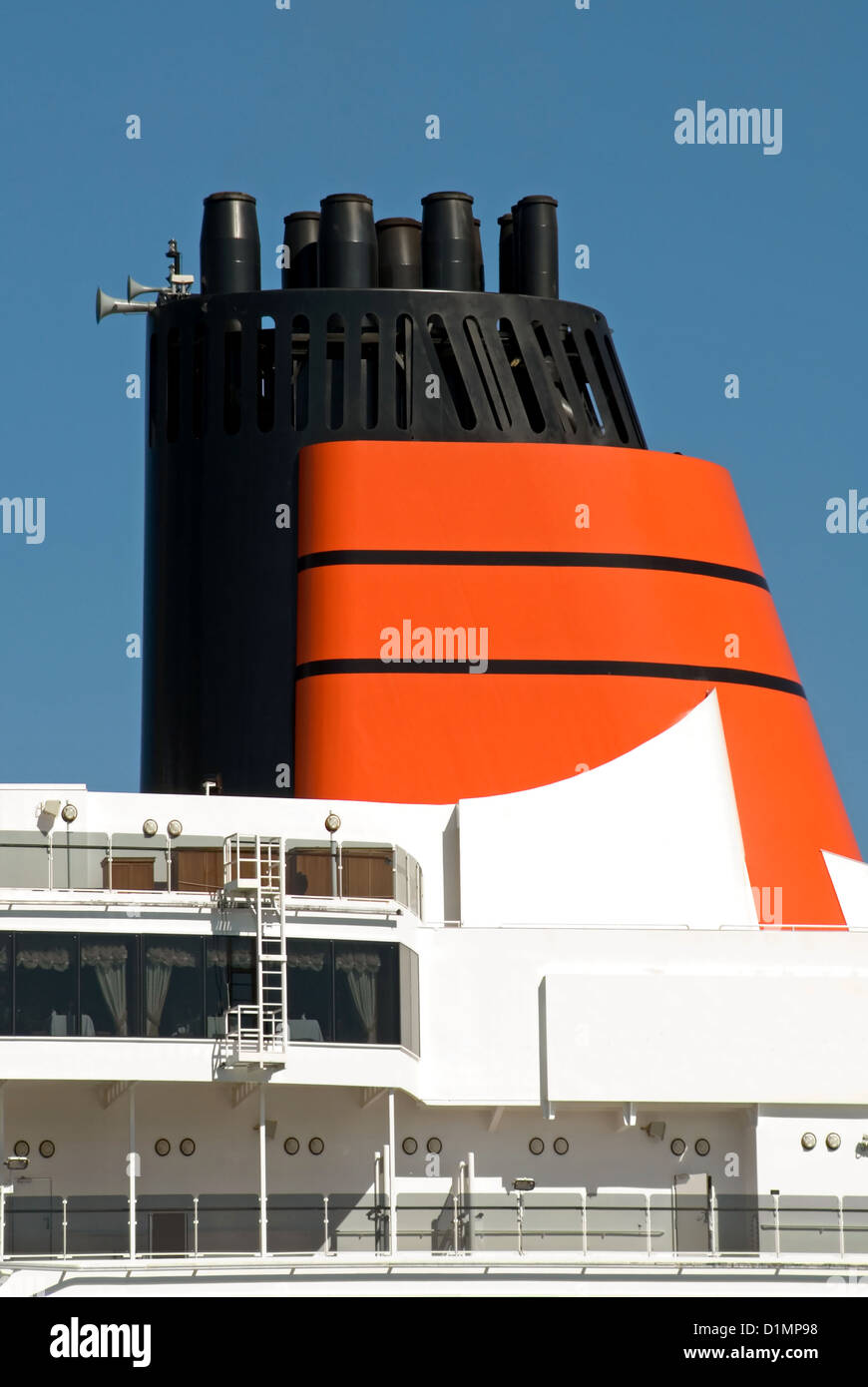 The Funnel of a luxury cruise ship Stock Photo Alamy