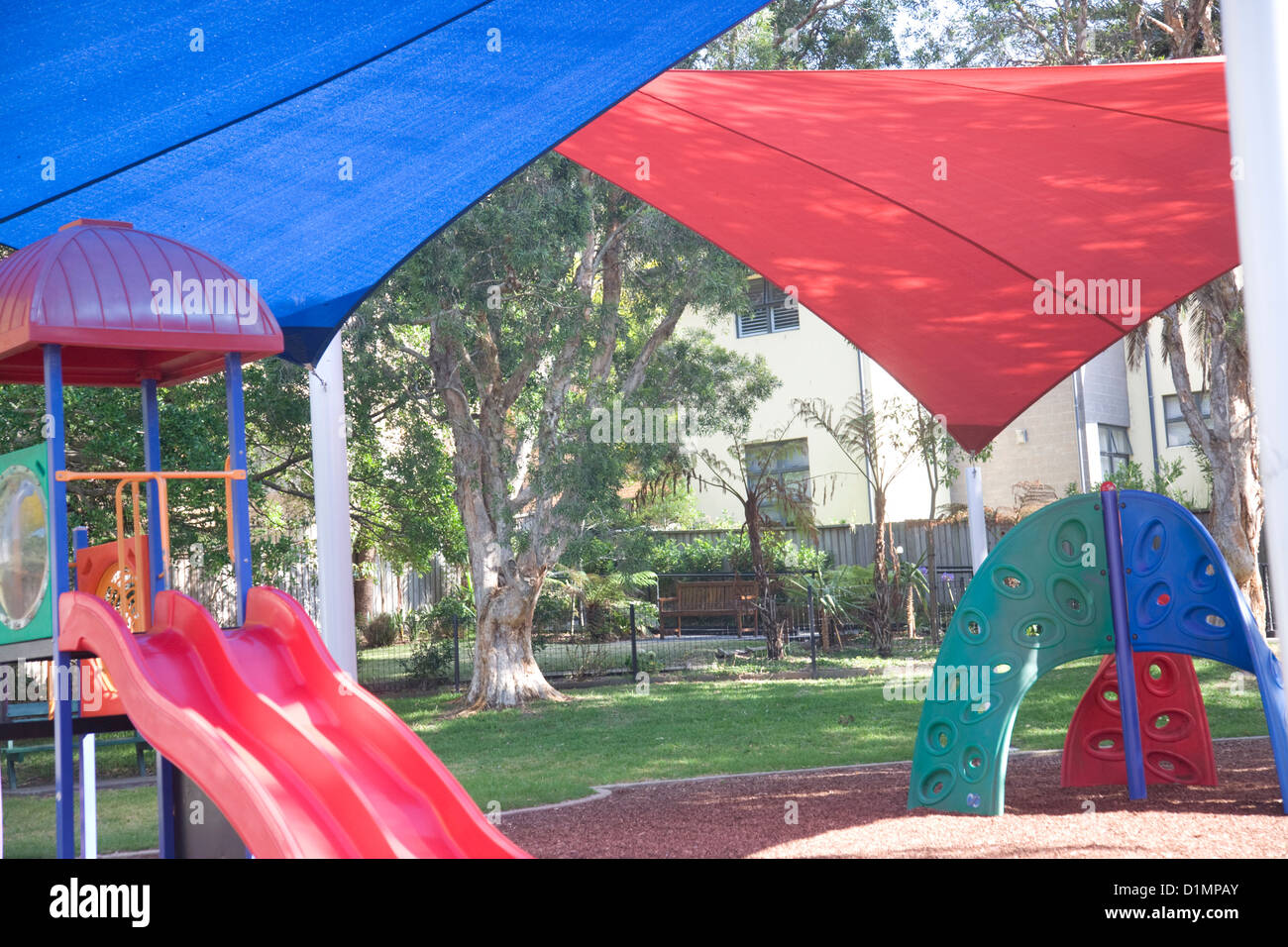 Sun Security Safety Awnings Over An Australian Playground Prevent