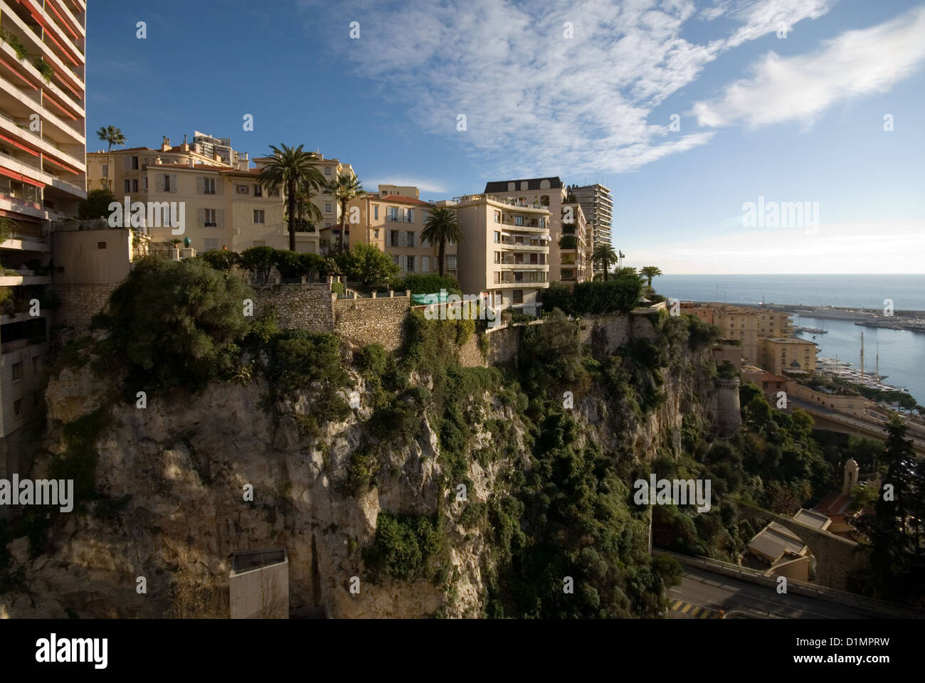 Apartment buildings, built on top of a steep cliff, in Monte Carlo Stock Photo 52702717 Alamy