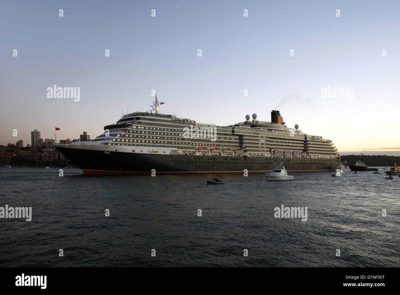 A luxury cruise ship arriving in