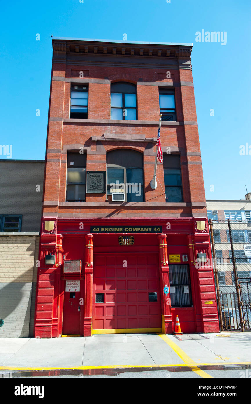 New York, NY Exterior of Engine Company 44 FDNY, located at 221 E. 75th St. on the upper east side of the borough of Mnahattan, Stock Photo