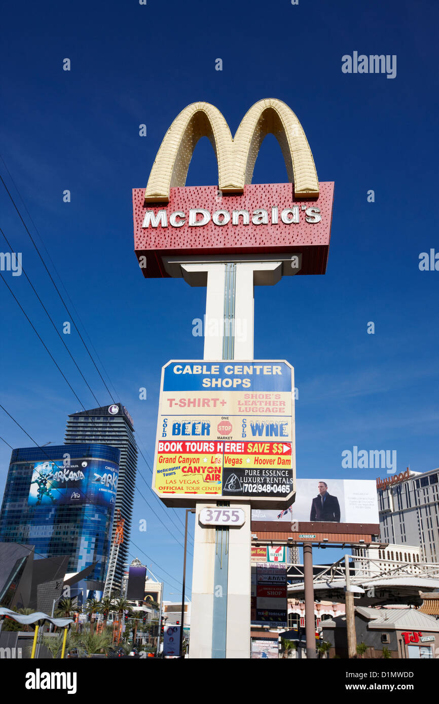 mcdonalds golden arches sign on Las Vegas boulevard Nevada USA Stock Photo