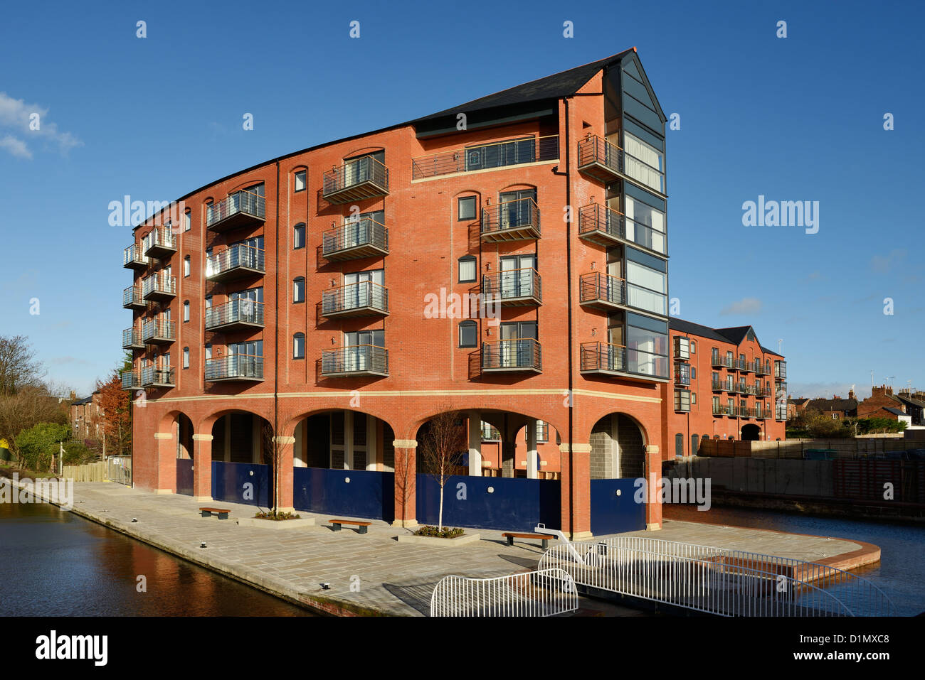 New build flats and apartments in Chester UK Stock Photo