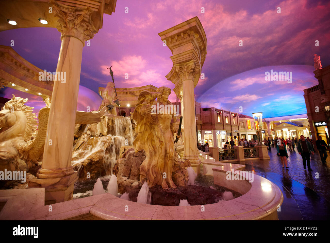 fake sky at the forum shops caesars palace luxury hotel and casino Las Vegas  Nevada USA Stock Photo - Alamy