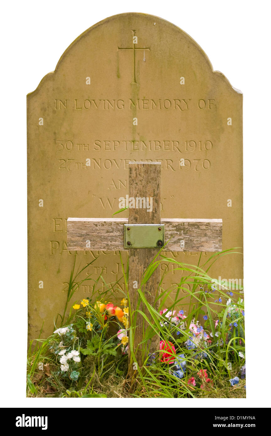 Gravestones With Flowers Stock Photo