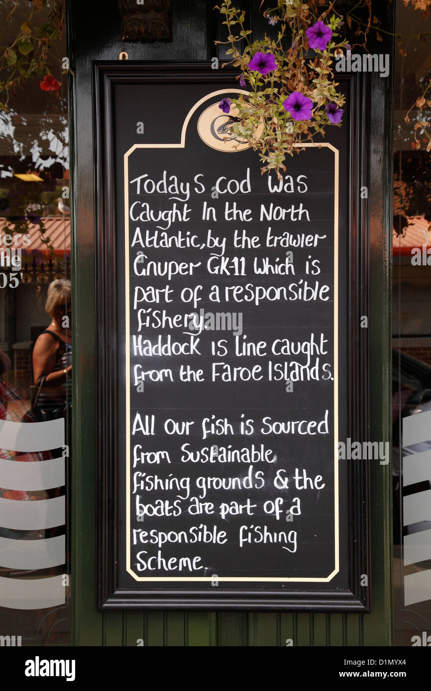 Cod and haddock sourced from sustainable fishing grounds for sale at a