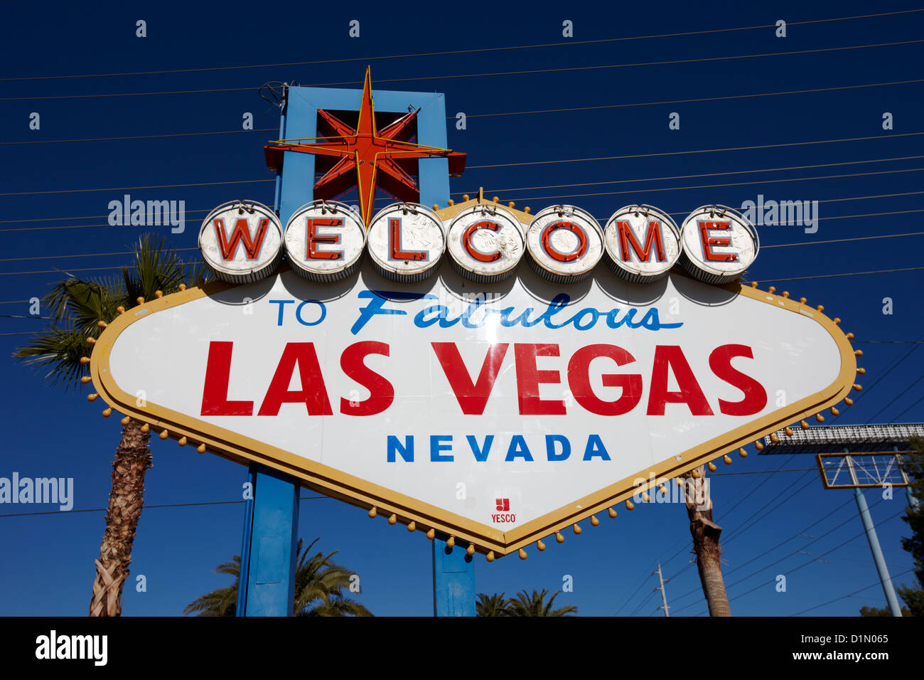welcome to fabulous Las Vegas sign Nevada USA Stock Photo