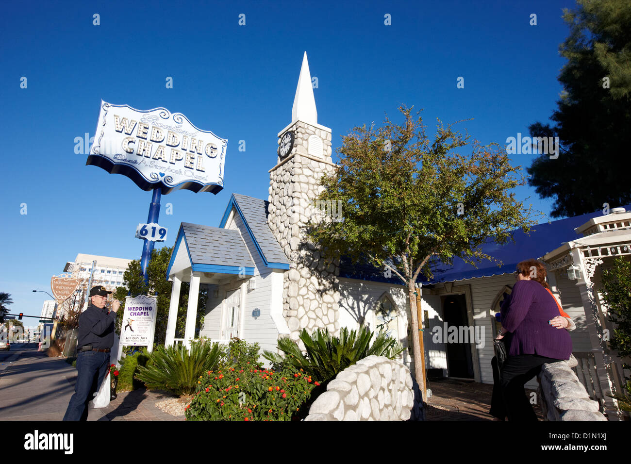 graceland wedding chapel on the downtown strip Las Vegas Nevada USA Stock Photo