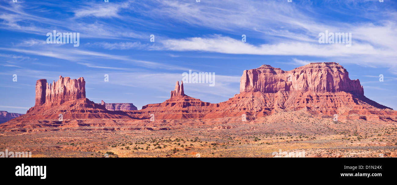 monument Valley scenic landscape Navajo Tribal Park, Arizona, USA United states of america Stock Photo