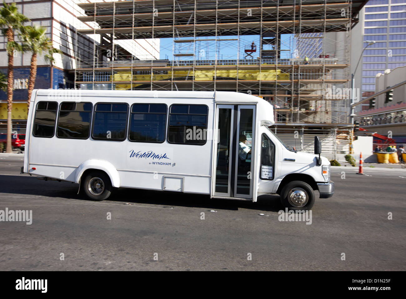 complimentary shuttle bus for a resort on the strip Las Vegas Nevada USA  Stock Photo - Alamy