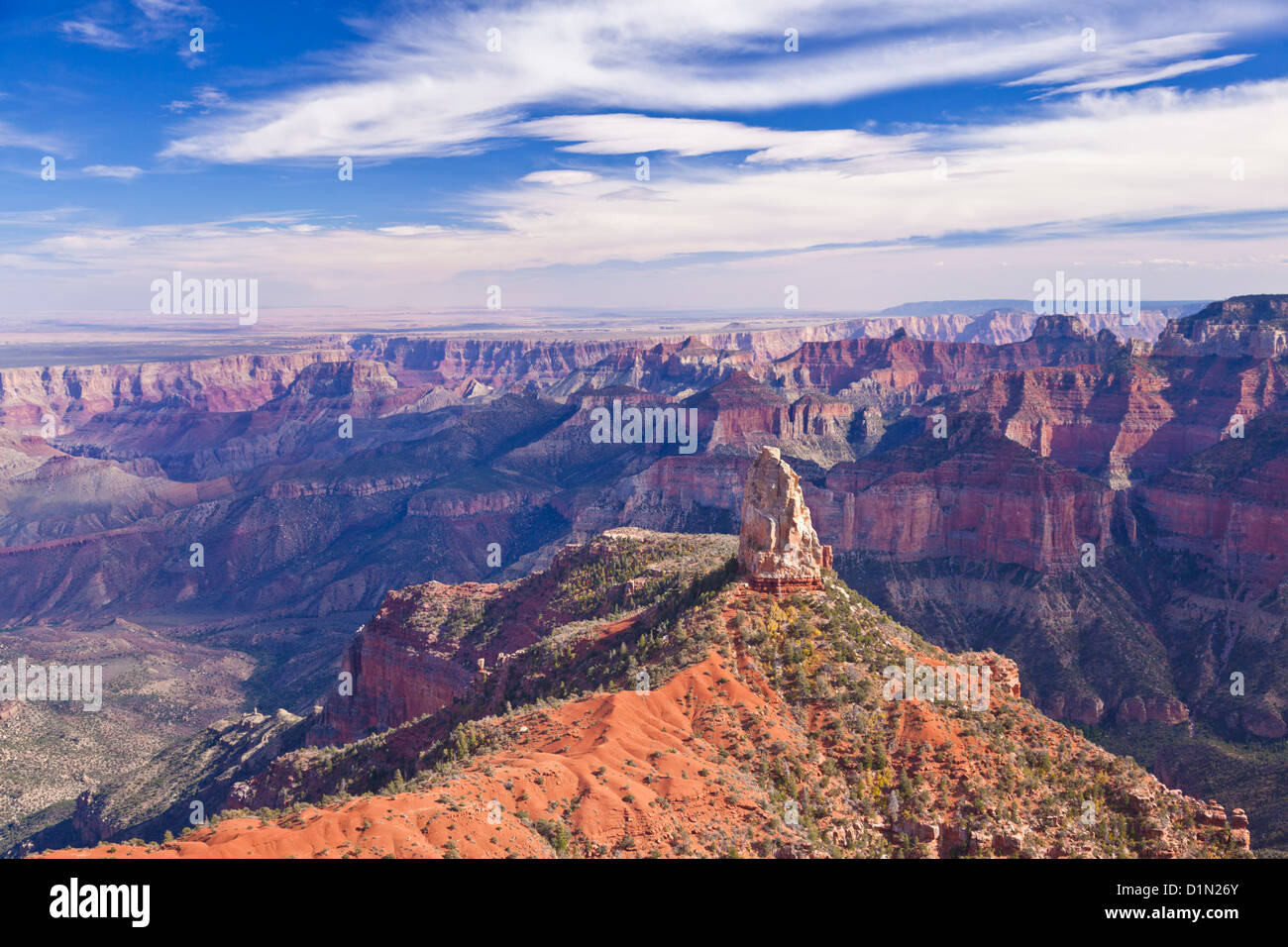 overlooking Mount Hayden at Point Imperial at the north rim of the Grand Canyon Arizona USA United States of America Stock Photo