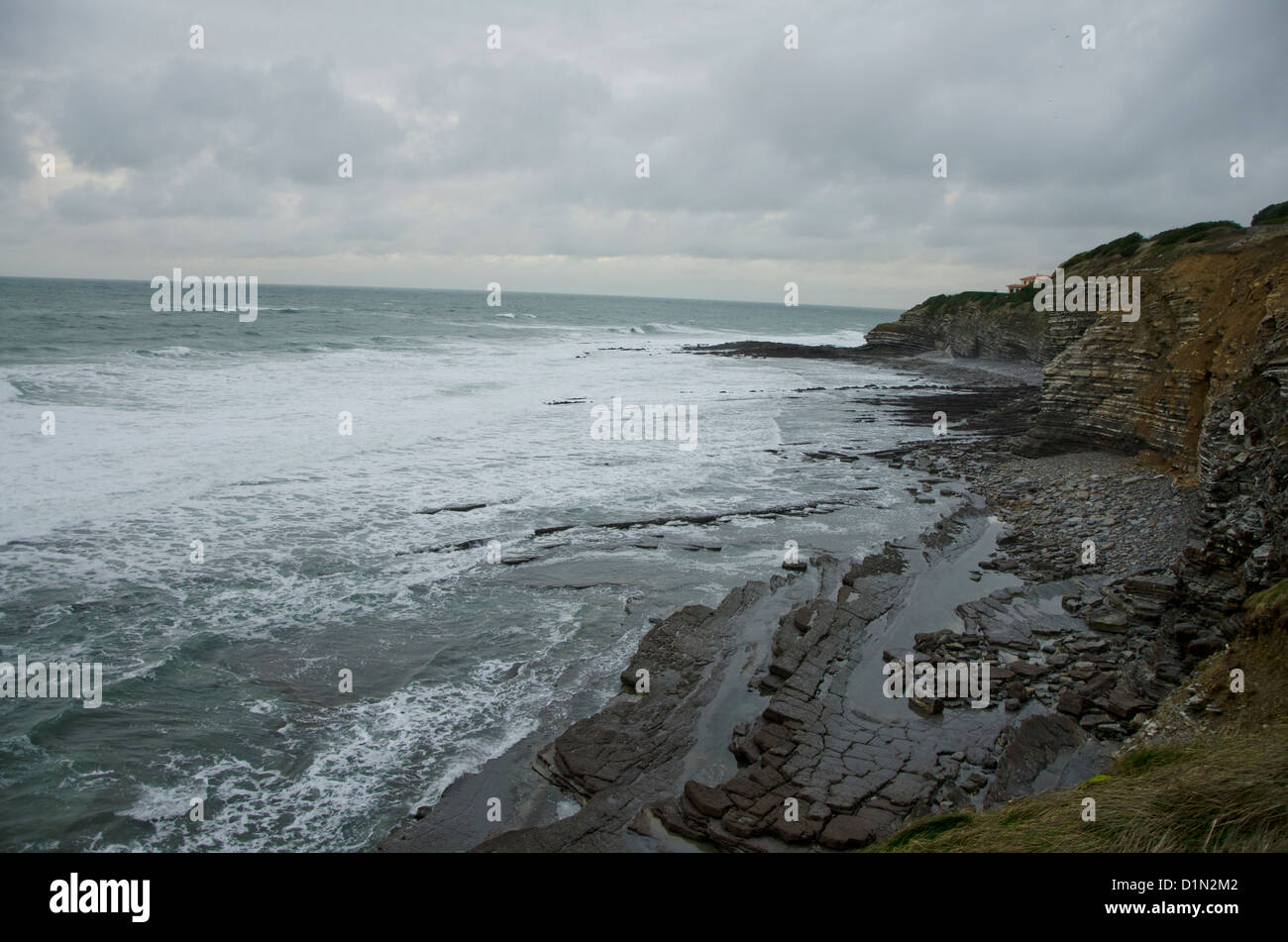 Coastline of french basque country Stock Photo Alamy