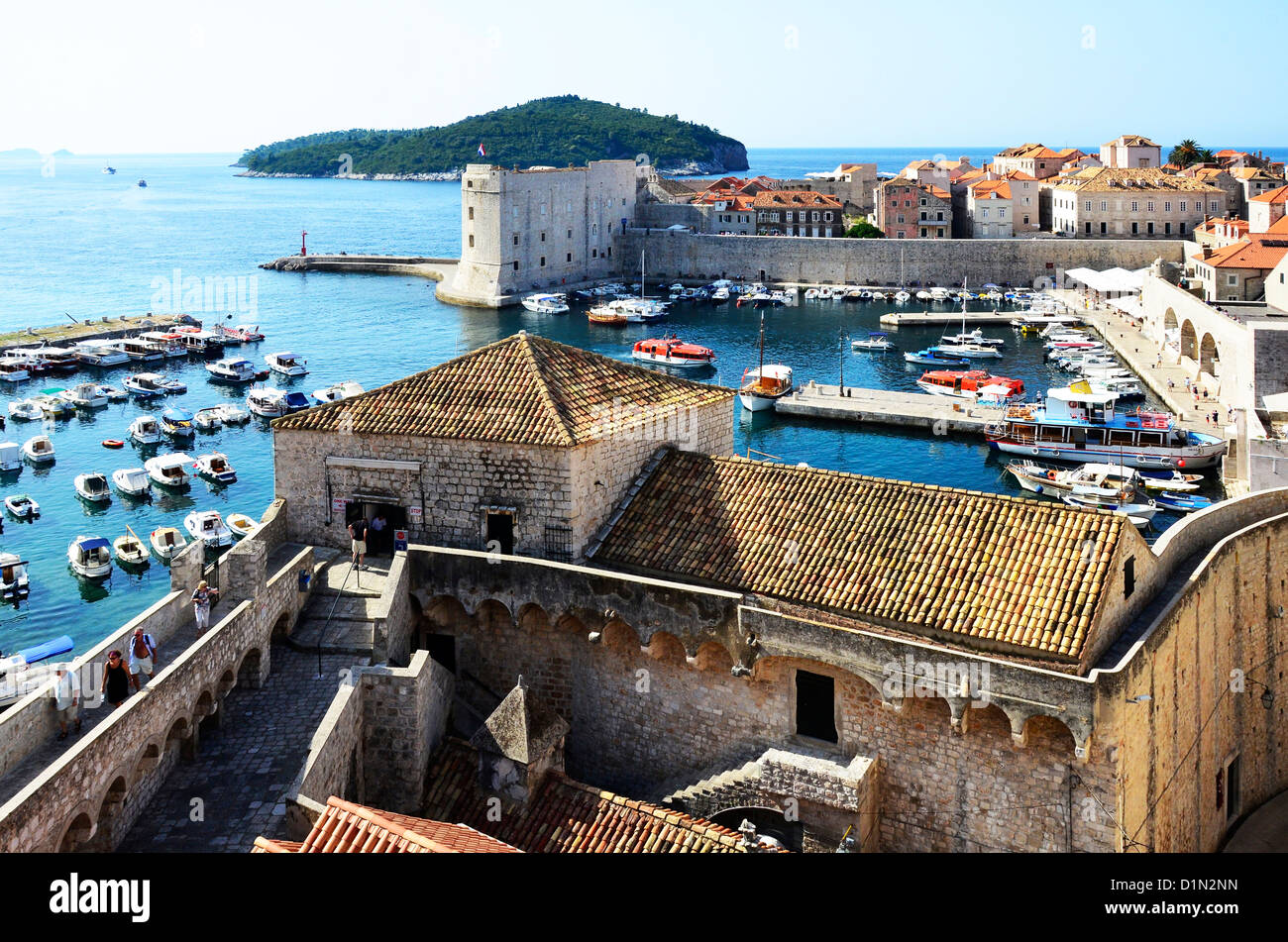 Dubrovnik old town from the City Walls Stock Photo