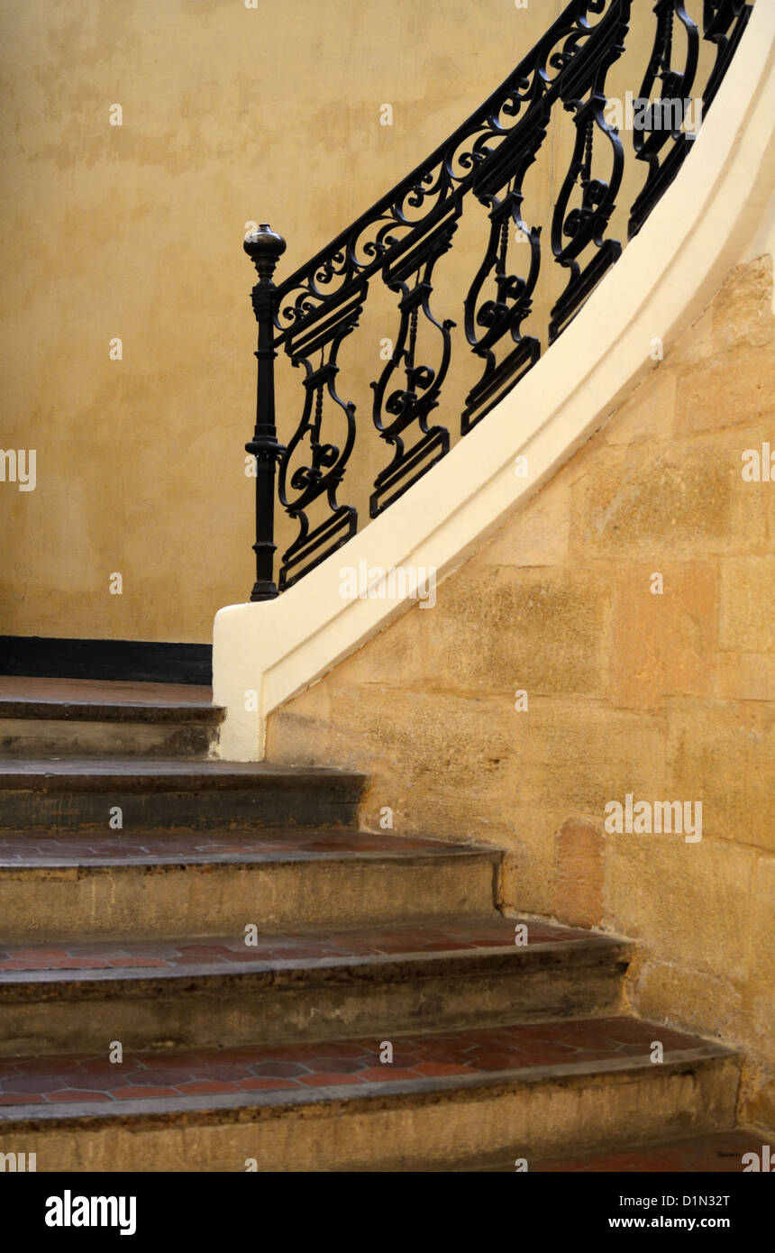 Staircase & Hall Inside the Tapestry Museum or Archbishop's Palace (1650-1730) Aix-en-Provence Provence France Stock Photo