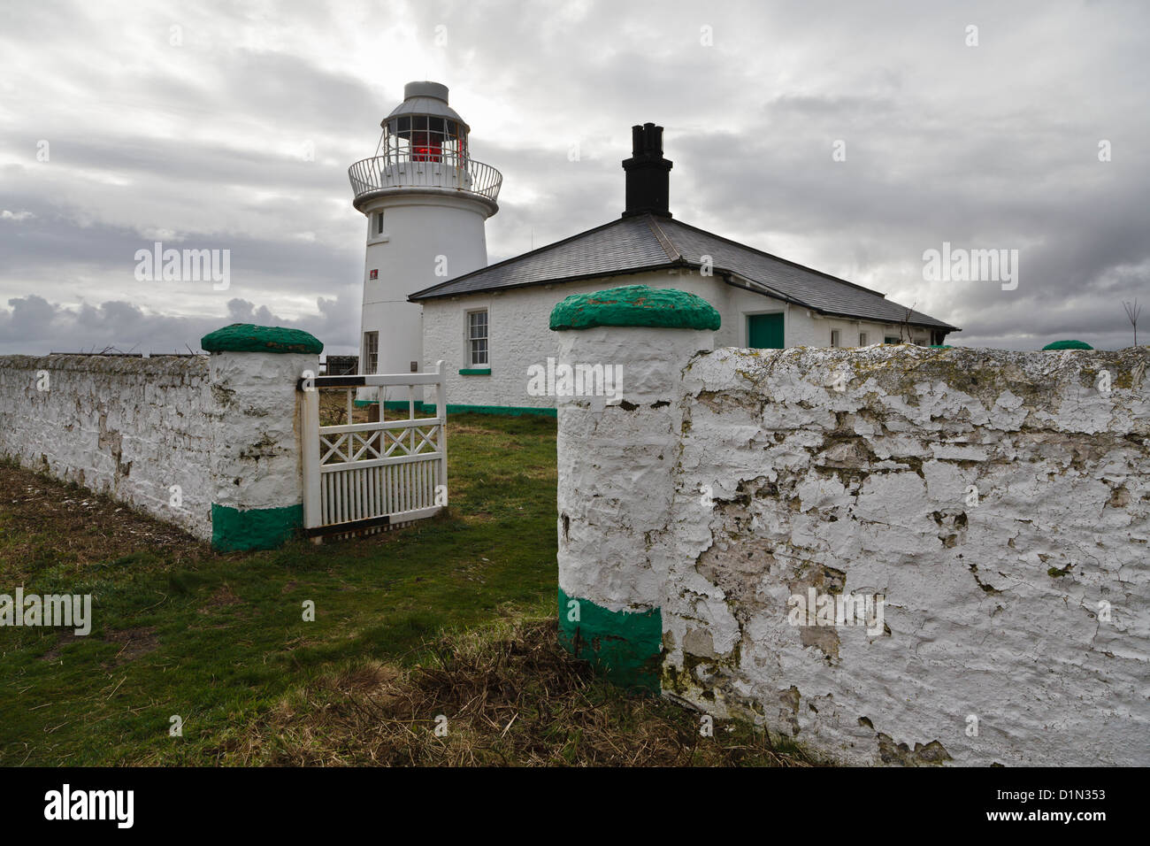 Lighthouse on Inner Farne, Farne Islands, Northumberland, England Stock Photo