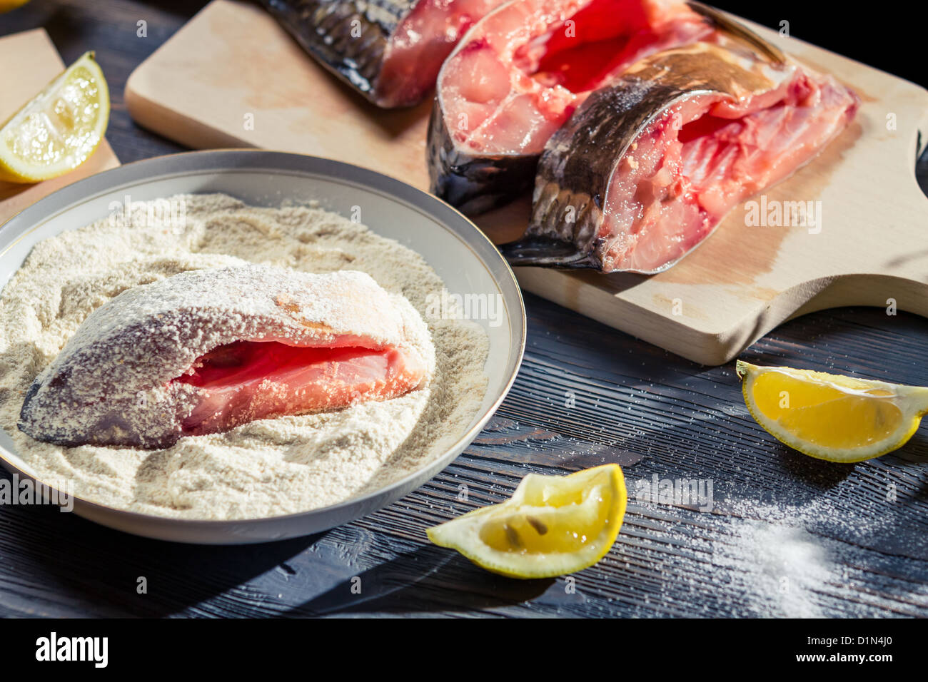 Fresh fish cooked in a homemade way Stock Photo - Alamy