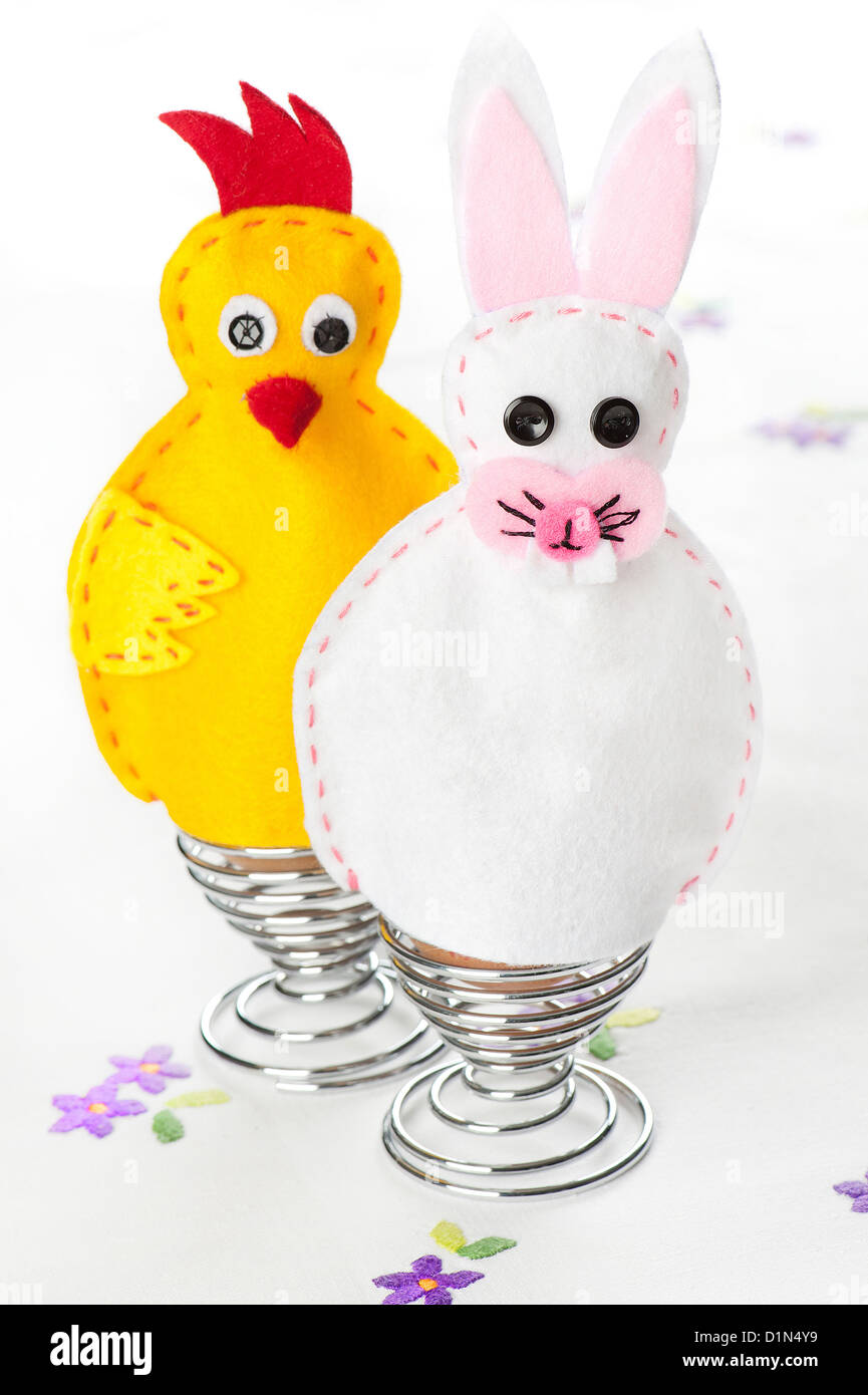 Felt handmade Easter egg warmers Stock Photo Alamy
