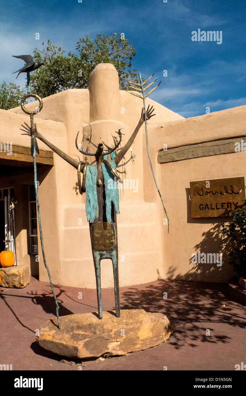 Outdoor art display in Santa Fe, New Mexico gallery Stock Photo