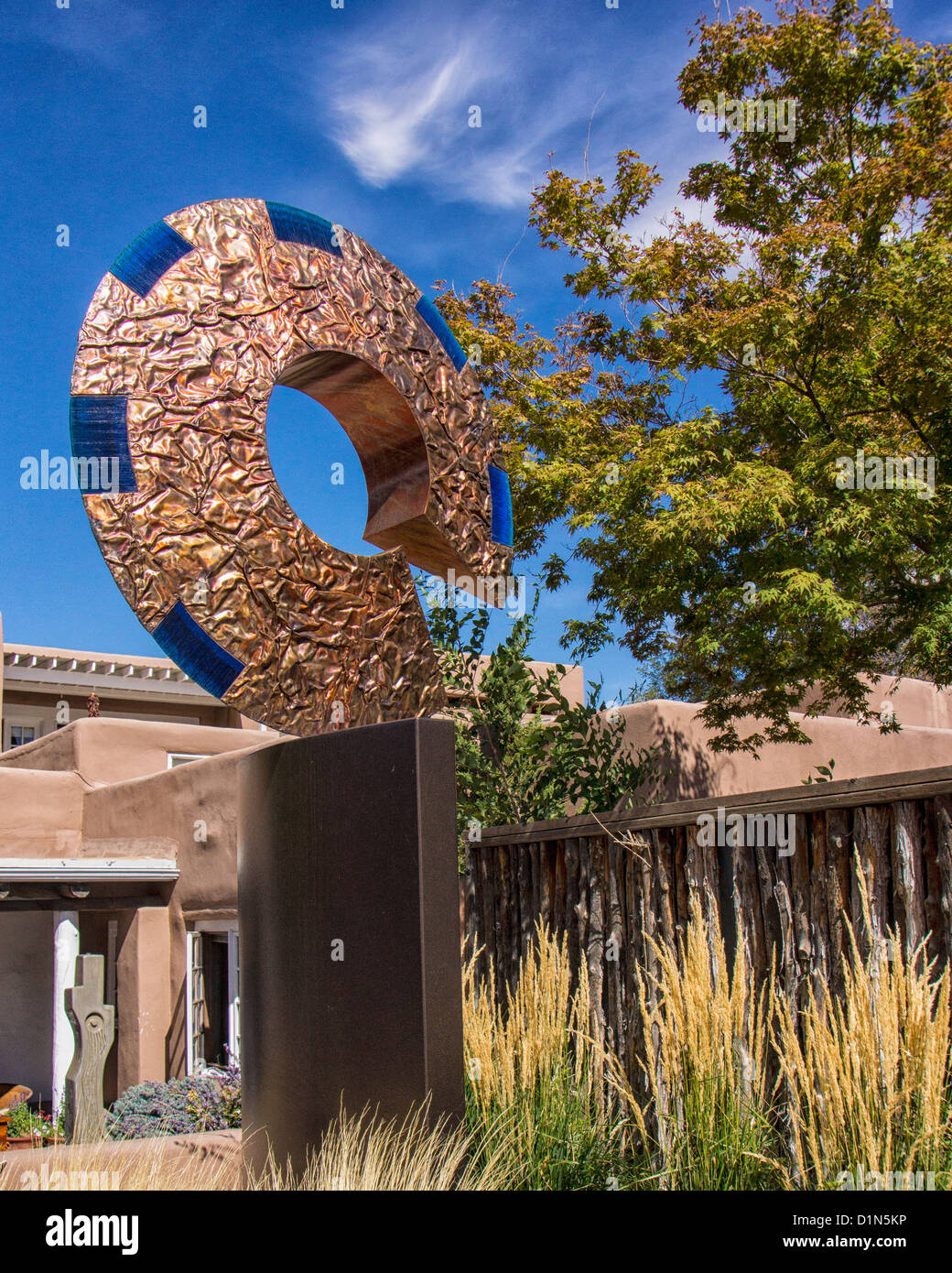 Outdoor art displays in Santa Fe, New Mexico. Stock Photo