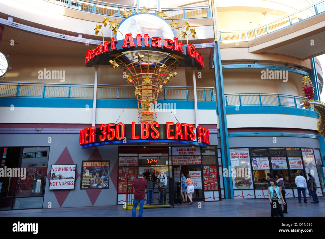 the heart attack grill restaurant freemont street downtown Las Vegas Nevada USA Stock Photo
