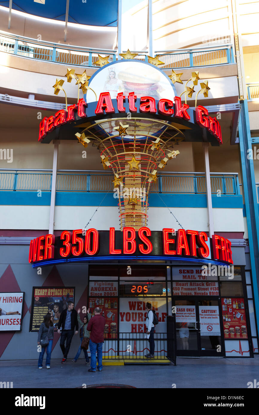 the heart attack grill restaurant freemont street downtown Las Vegas Nevada  USA Stock Photo - Alamy